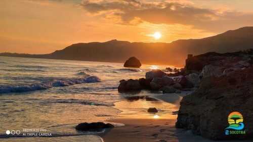 Arher beach sea and rocks, Socotra Island