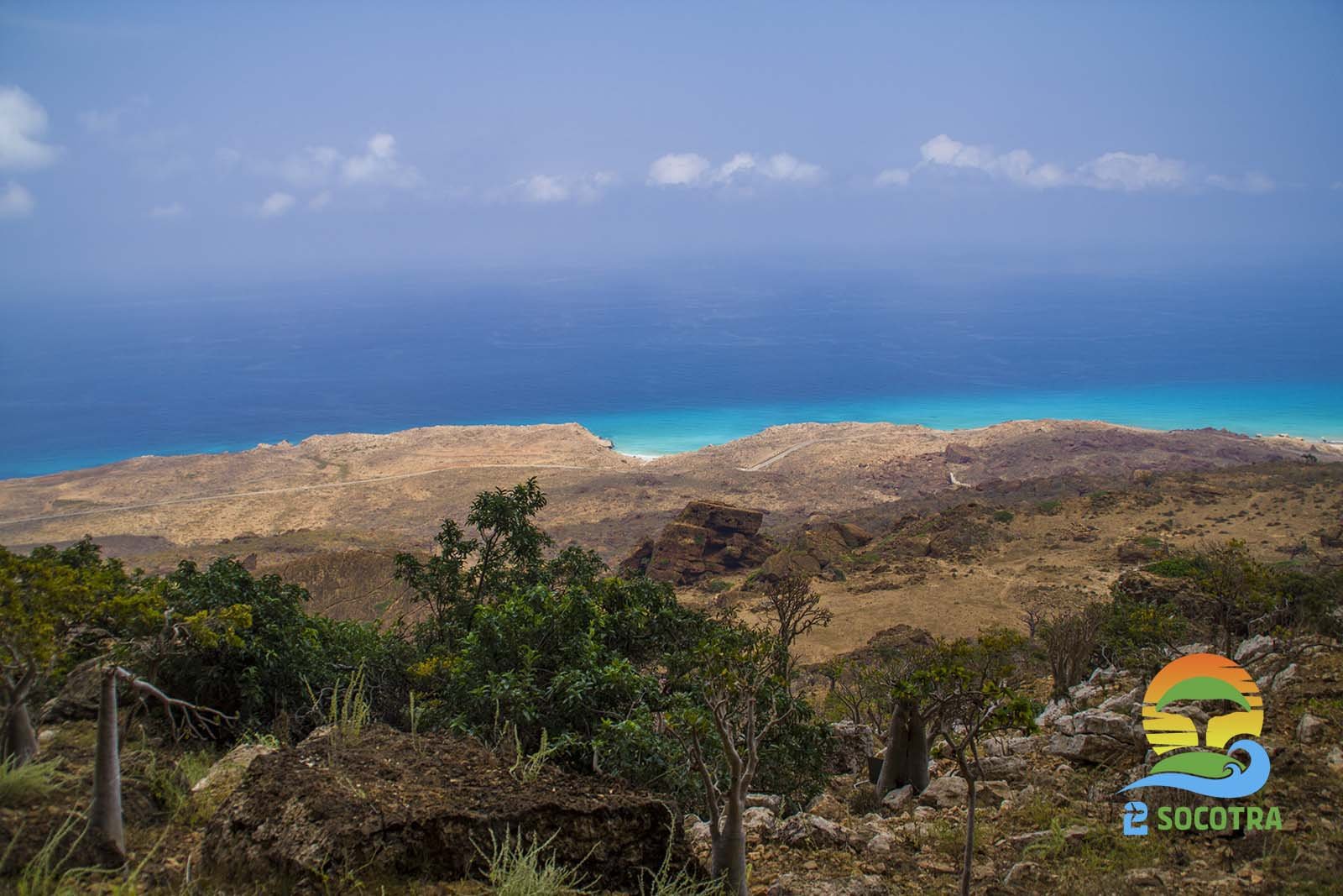 View from Hoq Cave entrance , Socotra Island